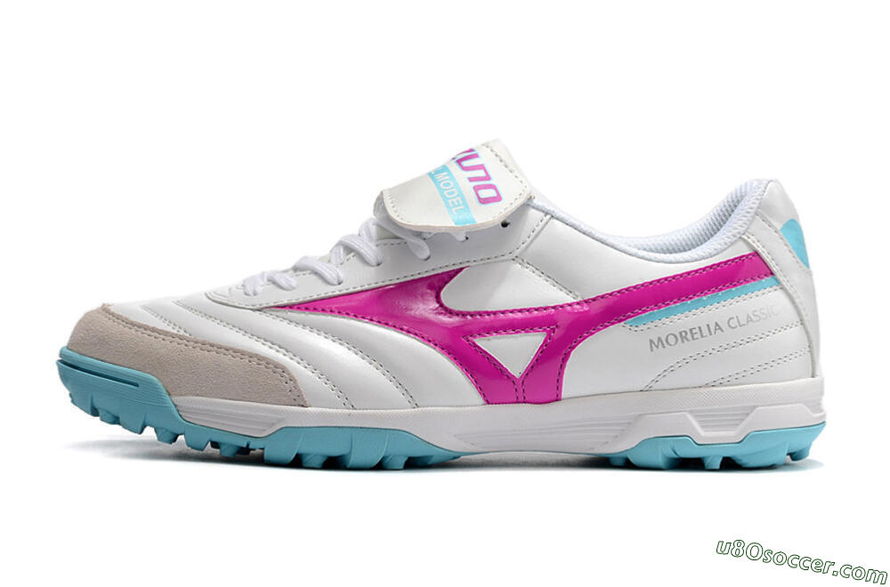 Mizuno Morelia Sala Classic TF Artificial Turf Soccer Shoes - White/Red/Blue 2