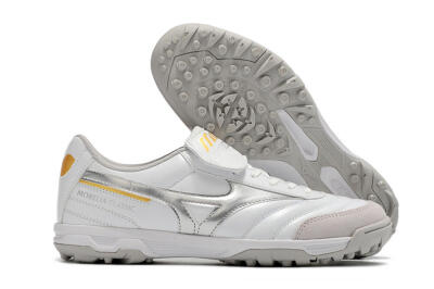 Mizuno Morelia Sala Classic TF Artificial Turf Soccer Shoes - White/Silver