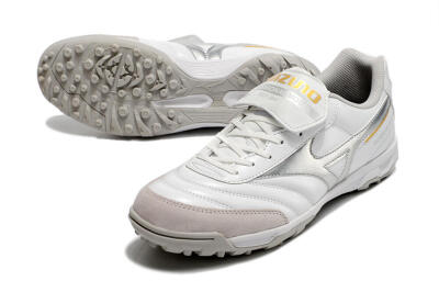 Mizuno Morelia Sala Classic TF Artificial Turf Soccer Shoes - White/Silver