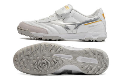 Mizuno Morelia Sala Classic TF Artificial Turf Soccer Shoes - White/Silver