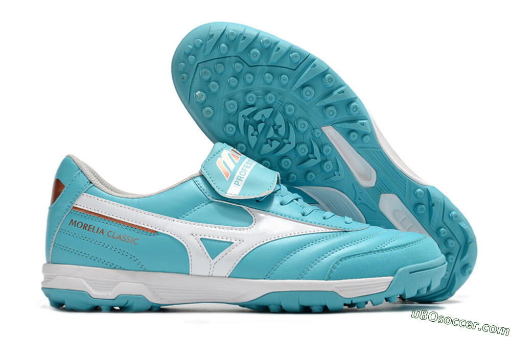Mizuno Morelia Sala Classic TF Artificial Turf Soccer Shoes - Blue/White 1