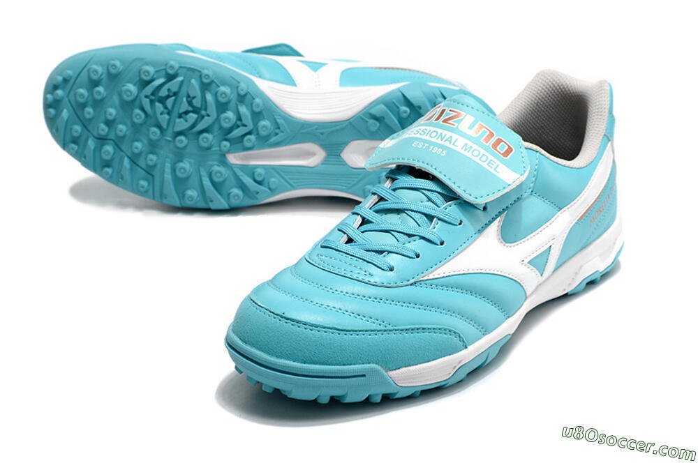 Mizuno Morelia Sala Classic TF Artificial Turf Soccer Shoes - Blue/White 3