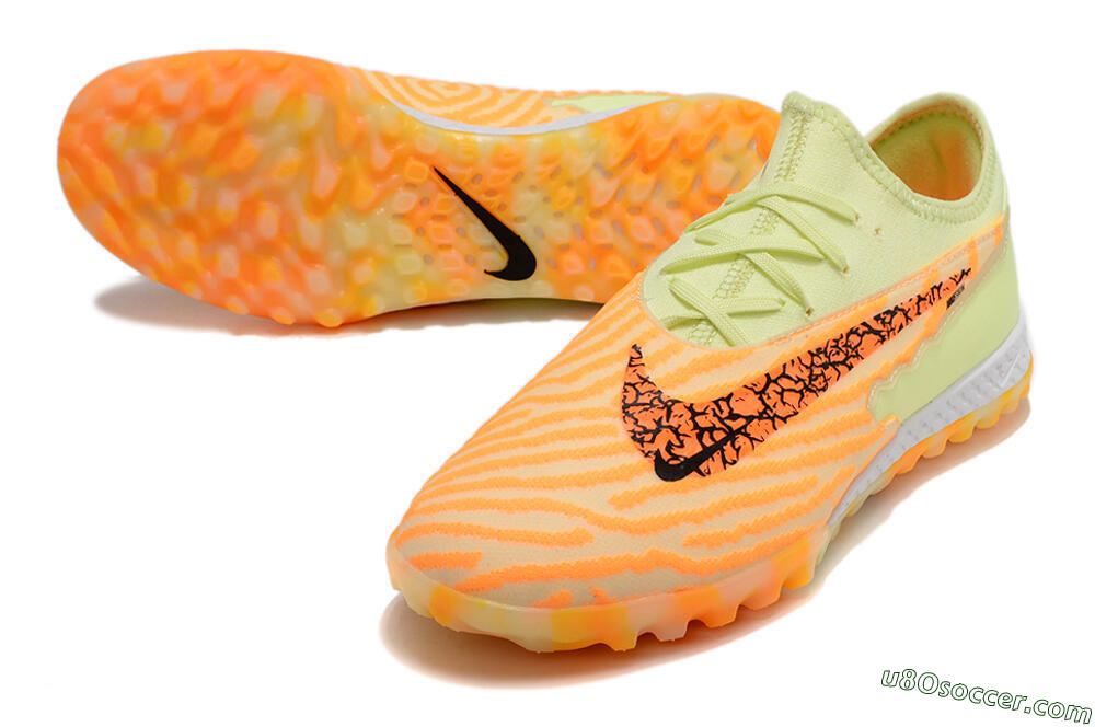 Nike React Phantom GX Pro TF Artificial Turf Soccer Shoes - Orange/Green 3