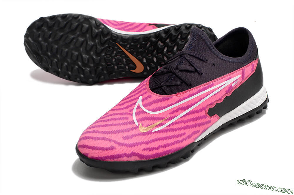 Nike React Phantom GX Pro TF Artificial Turf Soccer Shoes - Pink/White/Black 3