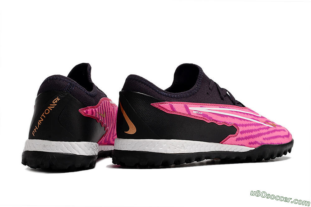 Nike React Phantom GX Pro TF Artificial Turf Soccer Shoes - Pink/White/Black 6