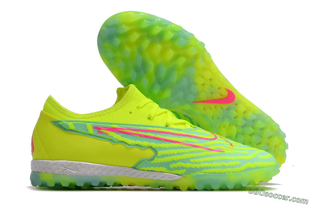 Nike React Phantom GX Pro TF Artificial Turf Soccer Shoes - Green/Pink 1