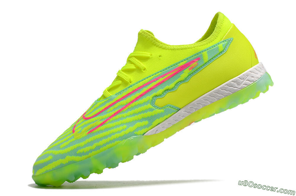 Nike React Phantom GX Pro TF Artificial Turf Soccer Shoes - Green/Pink 5