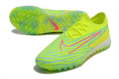 Nike React Phantom GX Pro TF Artificial Turf Soccer Shoes - Green/Pink