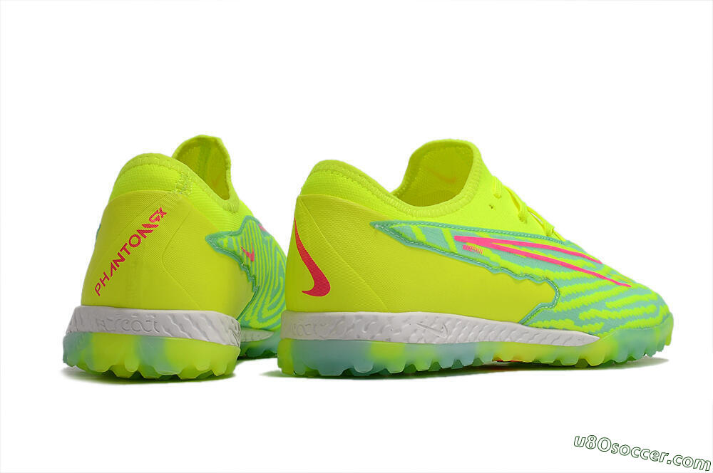 Nike React Phantom GX Pro TF Artificial Turf Soccer Shoes - Green/Pink 6
