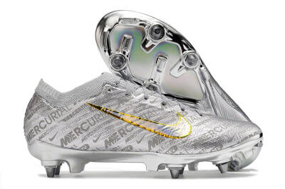 Nike Air Zoom Mercurial Vapor 15 Elite SG Soft Ground Soccer Cleats - Silver/Gold