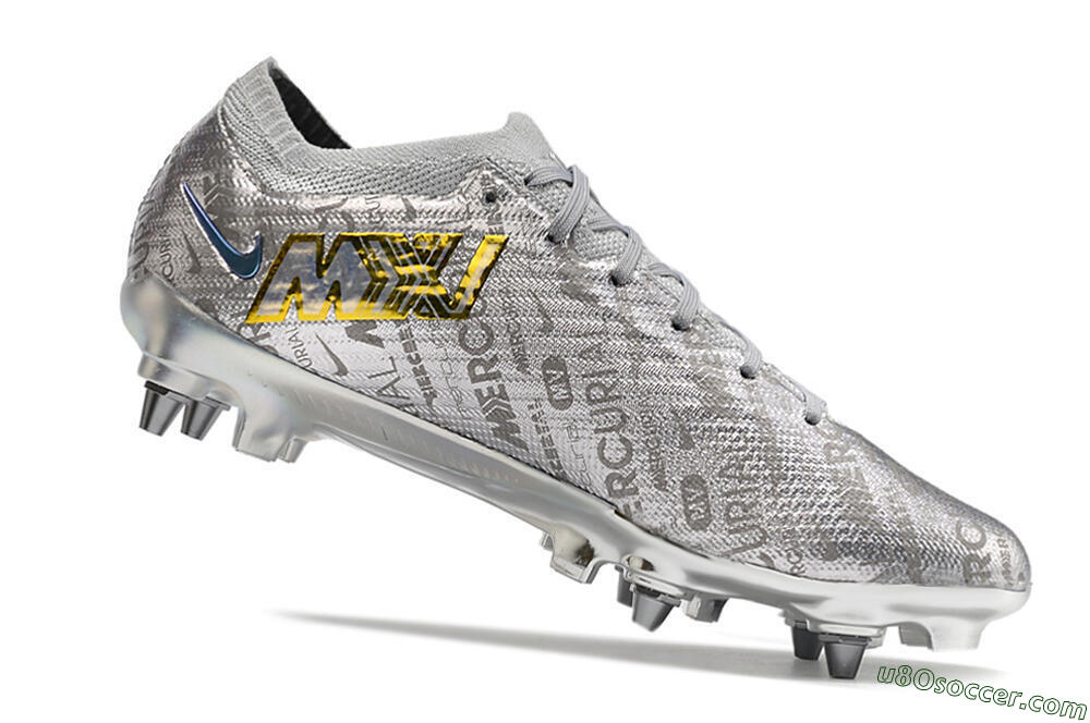 Nike Air Zoom Mercurial Vapor 15 Elite SG Soft Ground Soccer Cleats - Silver/Gold 4
