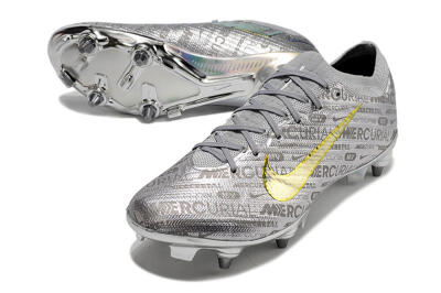 Nike Air Zoom Mercurial Vapor 15 Elite SG Soft Ground Soccer Cleats - Silver/Gold