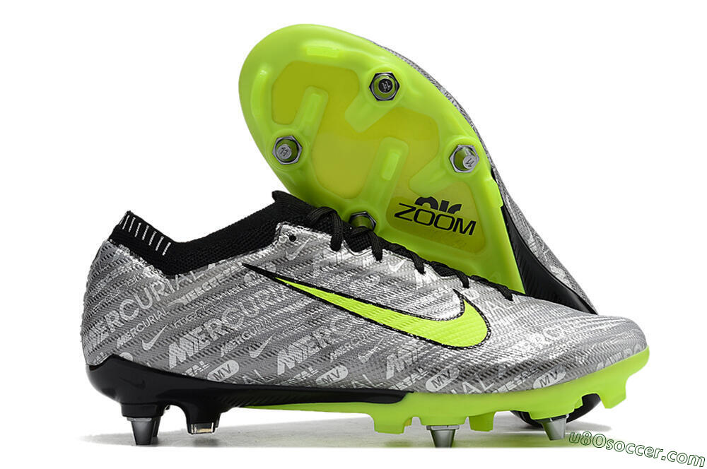 Nike Air Zoom Mercurial Vapor 15 Elite SG Soft Ground Soccer Cleats - Silver/Green/Black 1