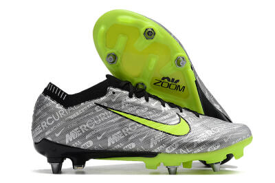 Nike Air Zoom Mercurial Vapor 15 Elite SG Soft Ground Soccer Cleats - Silver/Green/Black