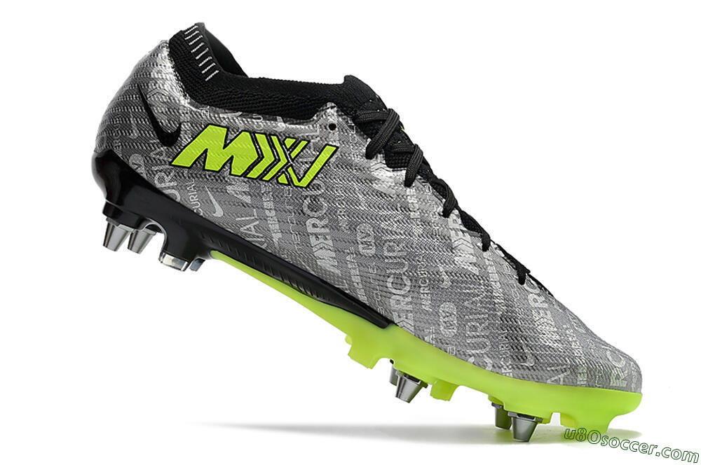 Nike Air Zoom Mercurial Vapor 15 Elite SG Soft Ground Soccer Cleats - Silver/Green/Black 4