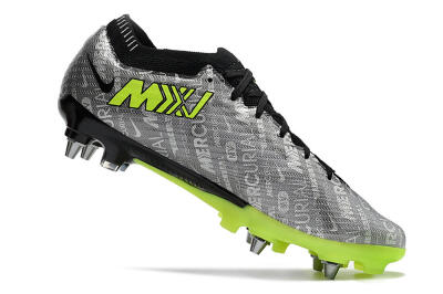 Nike Air Zoom Mercurial Vapor 15 Elite SG Soft Ground Soccer Cleats - Silver/Green/Black