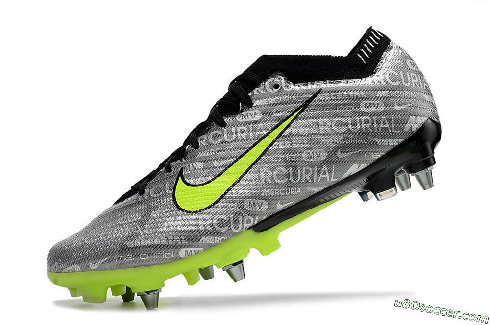 Nike Air Zoom Mercurial Vapor 15 Elite SG Soft Ground Soccer Cleats - Silver/Green/Black 5