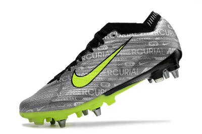 Nike Air Zoom Mercurial Vapor 15 Elite SG Soft Ground Soccer Cleats - Silver/Green/Black