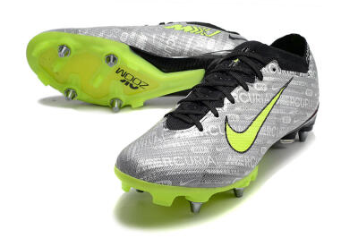 Nike Air Zoom Mercurial Vapor 15 Elite SG Soft Ground Soccer Cleats - Silver/Green/Black