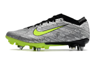 Nike Air Zoom Mercurial Vapor 15 Elite SG Soft Ground Soccer Cleats - Silver/Green/Black