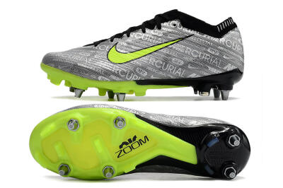 Nike Air Zoom Mercurial Vapor 15 Elite SG Soft Ground Soccer Cleats - Silver/Green/Black