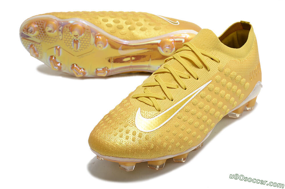 Nike Phantom Ultra Venom FG Firm Ground Soccer Cleats - Gold/White 3