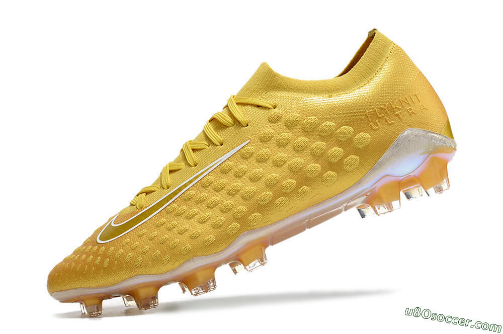 Nike Phantom Ultra Venom FG Firm Ground Soccer Cleats - Gold/White 5