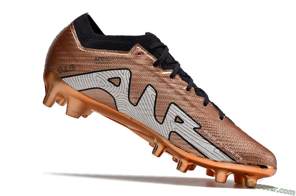 Nike Air Zoom Mercurial Vapor 15 Elite AG Artificial Grass Soccer Cleats - Gold/White/Black 4