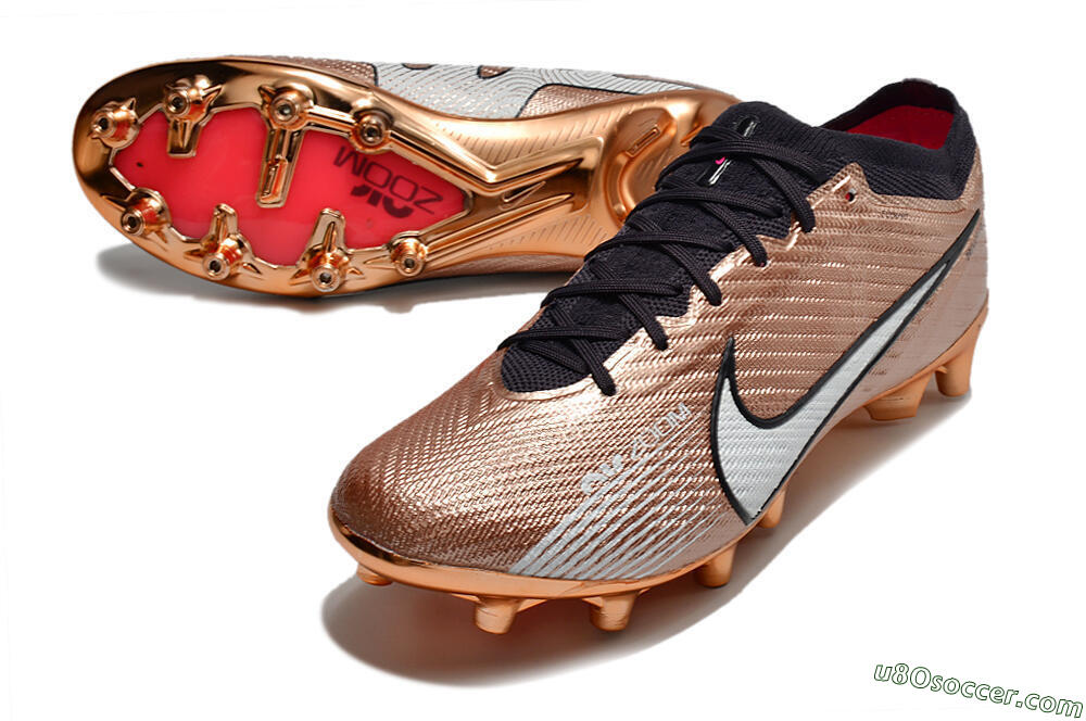 Nike Air Zoom Mercurial Vapor 15 Elite AG Artificial Grass Soccer Cleats - Gold/White/Black 3