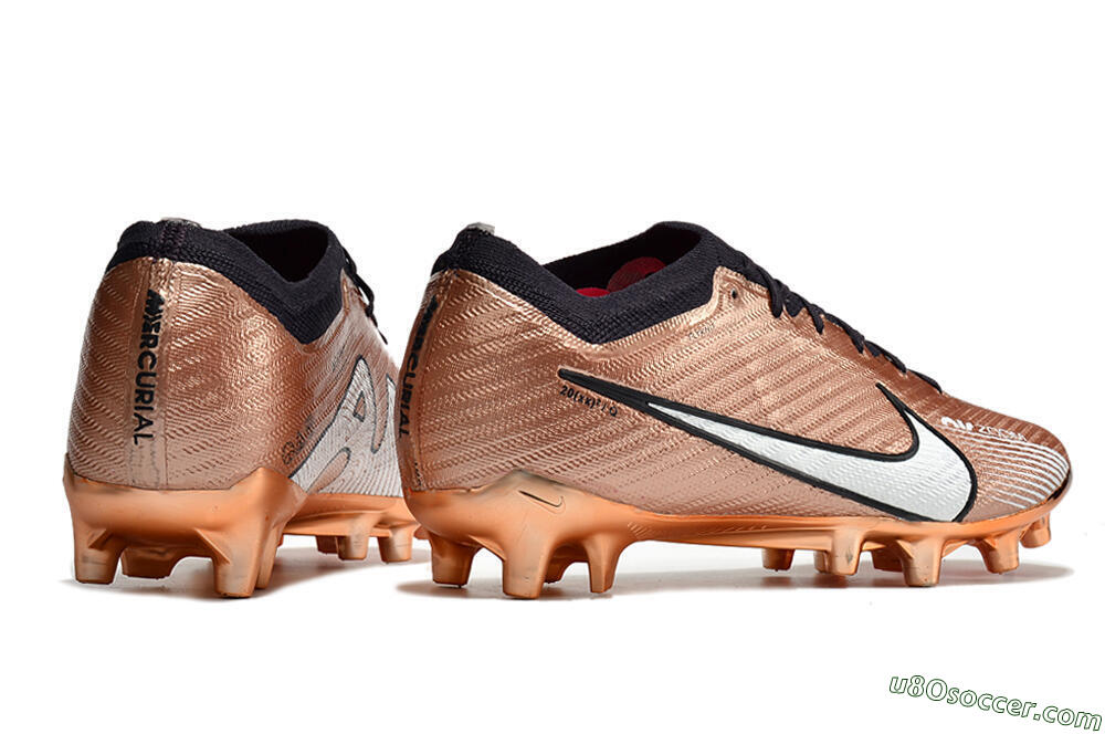 Nike Air Zoom Mercurial Vapor 15 Elite AG Artificial Grass Soccer Cleats - Gold/White/Black 6