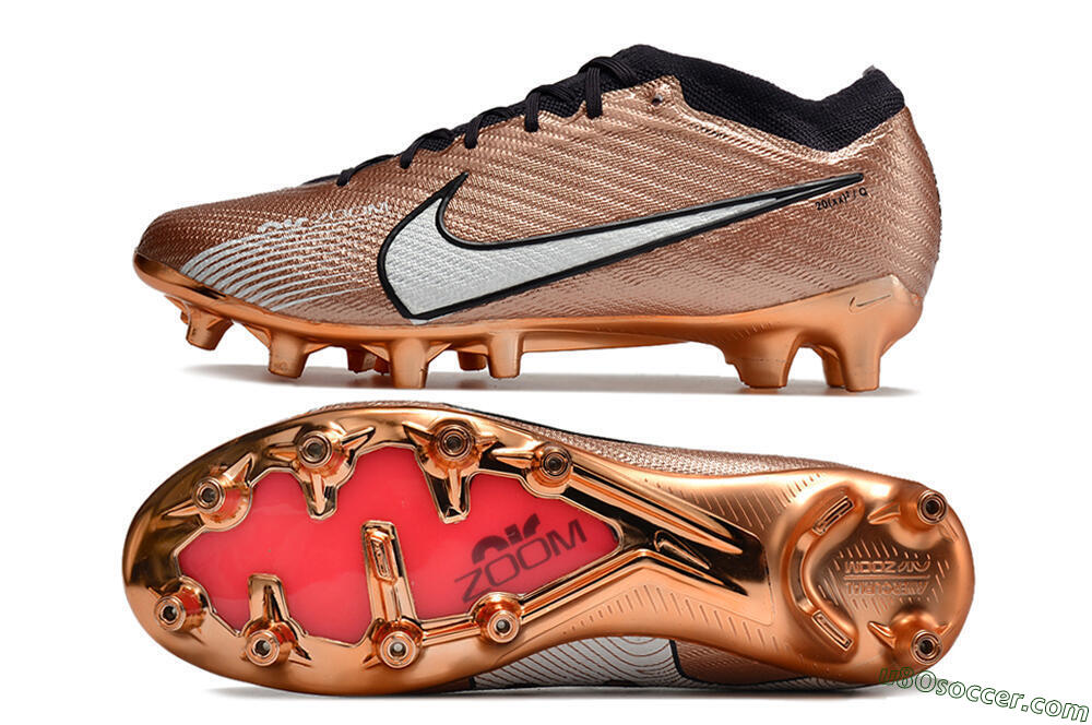 Nike Air Zoom Mercurial Vapor 15 Elite AG Artificial Grass Soccer Cleats - Gold/White/Black 0
