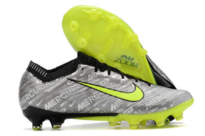Nike Air Zoom Mercurial Vapor 15 Elite AG Artificial Grass Soccer Cleats - Silver/Green/Black