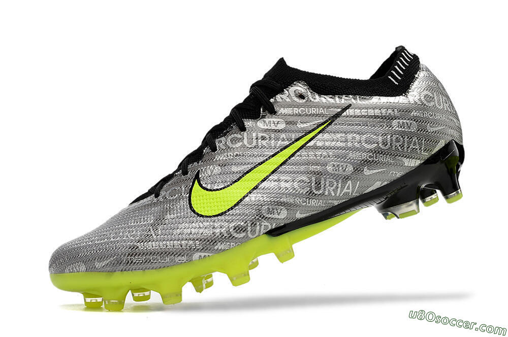 Nike Air Zoom Mercurial Vapor 15 Elite AG Artificial Grass Soccer Cleats - Silver/Green/Black 5