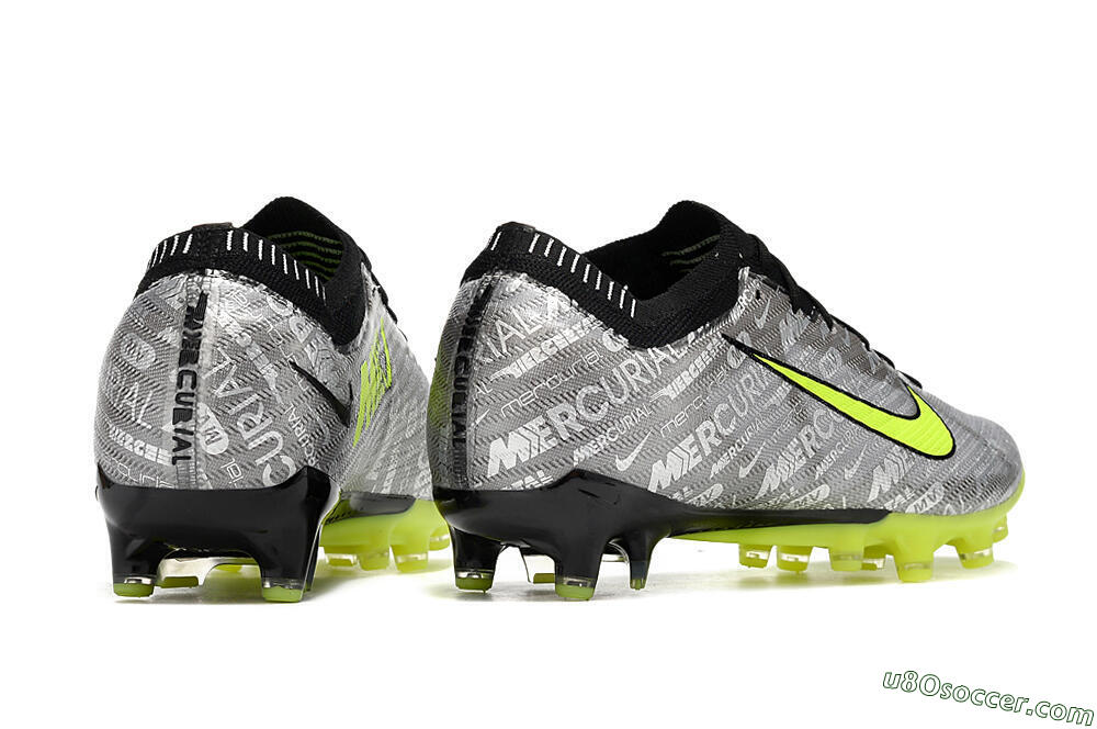 Nike Air Zoom Mercurial Vapor 15 Elite AG Artificial Grass Soccer Cleats - Silver/Green/Black 6