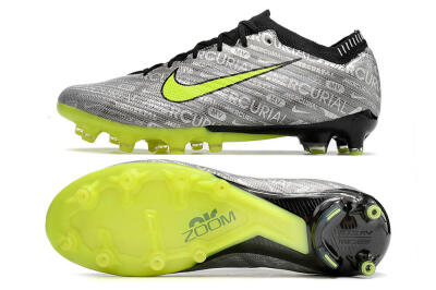 Nike Air Zoom Mercurial Vapor 15 Elite AG Artificial Grass Soccer Cleats - Silver/Green/Black