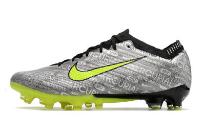 Nike Air Zoom Mercurial Vapor 15 Elite AG Artificial Grass Soccer Cleats - Silver/Green/Black