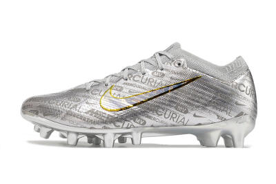 Nike Air Zoom Mercurial Vapor 15 Elite AG Artificial Grass Soccer Cleats - Silver/Gold