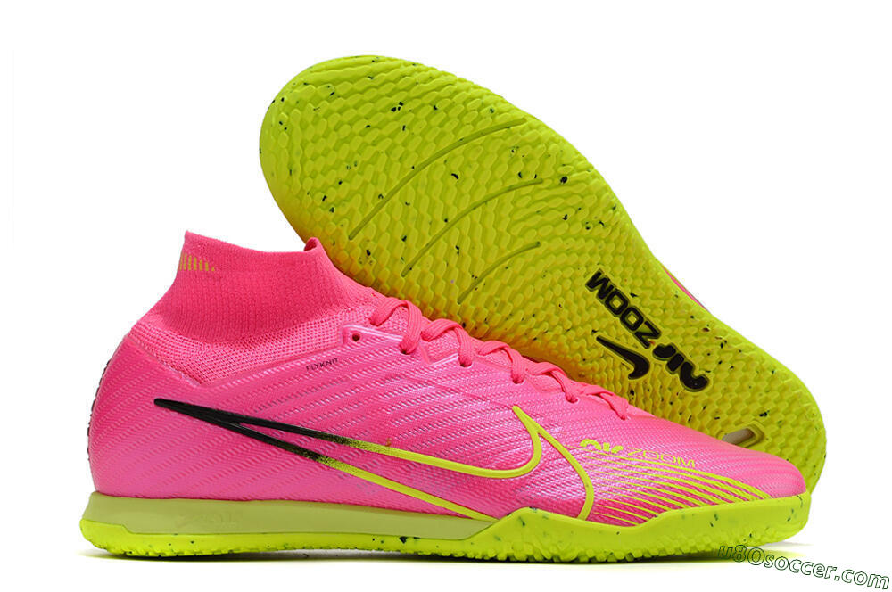 Nike Air Zoom Mercurial Superfly 9 Elite IC Indoor & Futsal Soccer Shoes - Pink/Green/Black 1