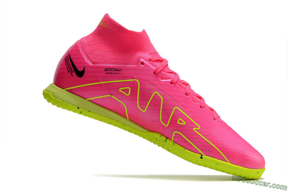 Nike Air Zoom Mercurial Superfly 9 Elite IC Indoor & Futsal Soccer Shoes - Pink/Green/Black 4