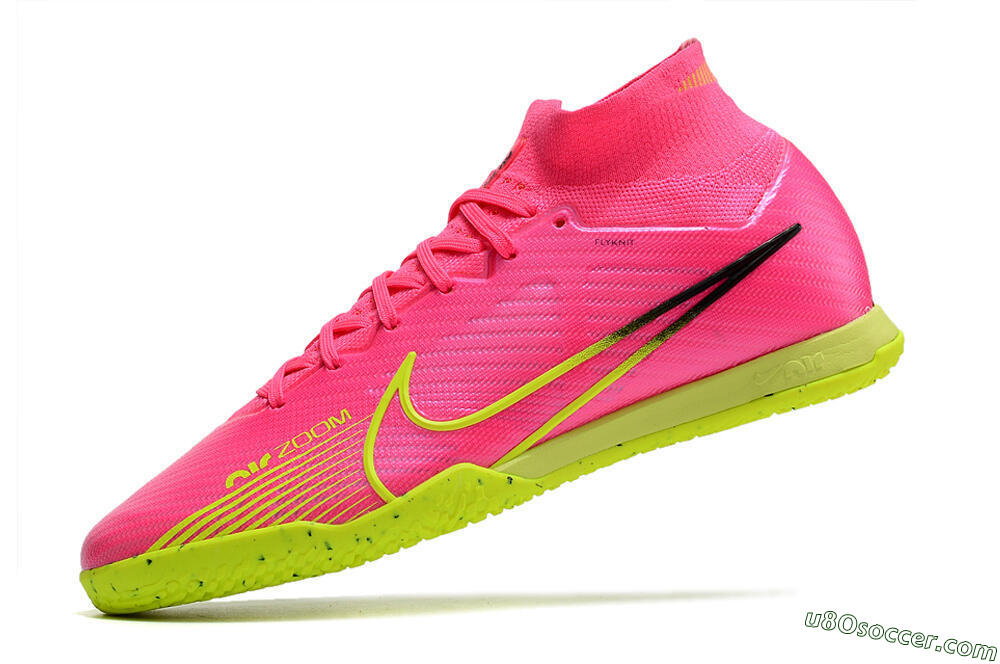 Nike Air Zoom Mercurial Superfly 9 Elite IC Indoor & Futsal Soccer Shoes - Pink/Green/Black 5