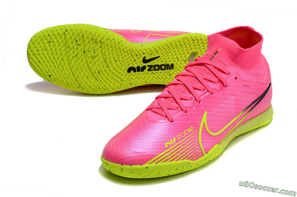 Nike Air Zoom Mercurial Superfly 9 Elite IC Indoor & Futsal Soccer Shoes - Pink/Green/Black 3