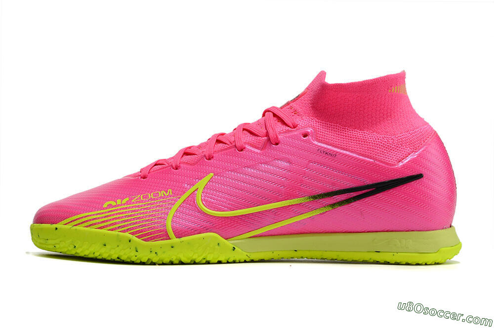 Nike Air Zoom Mercurial Superfly 9 Elite IC Indoor & Futsal Soccer Shoes - Pink/Green/Black 2