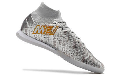 Nike Air Zoom Mercurial Superfly 9 Elite IC Indoor & Futsal Soccer Shoes - Silver/Gold