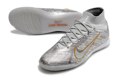 Nike Air Zoom Mercurial Superfly 9 Elite IC Indoor & Futsal Soccer Shoes - Silver/Gold