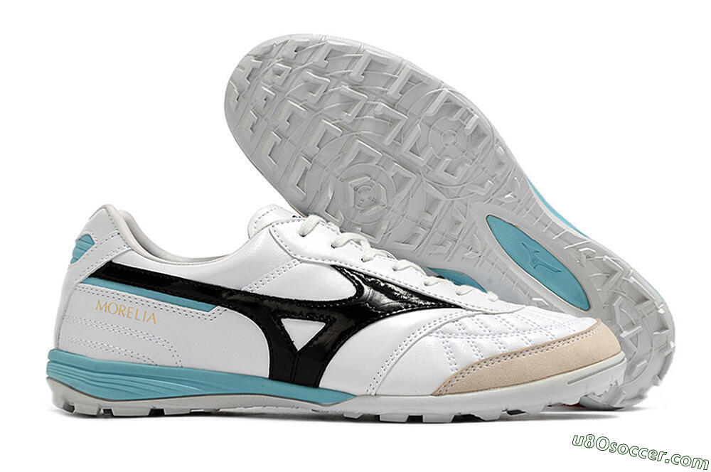 Mizuno Morelia Sala Japn TF Artificial Turf Soccer Shoes - White/Black/Blue 1
