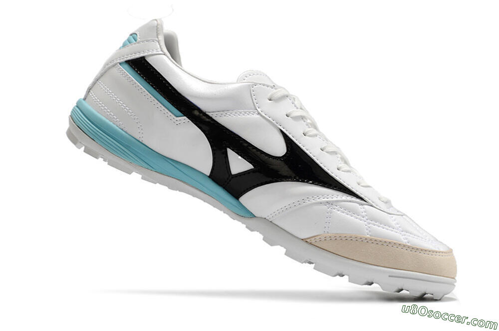 Mizuno Morelia Sala Japn TF Artificial Turf Soccer Shoes - White/Black/Blue 4