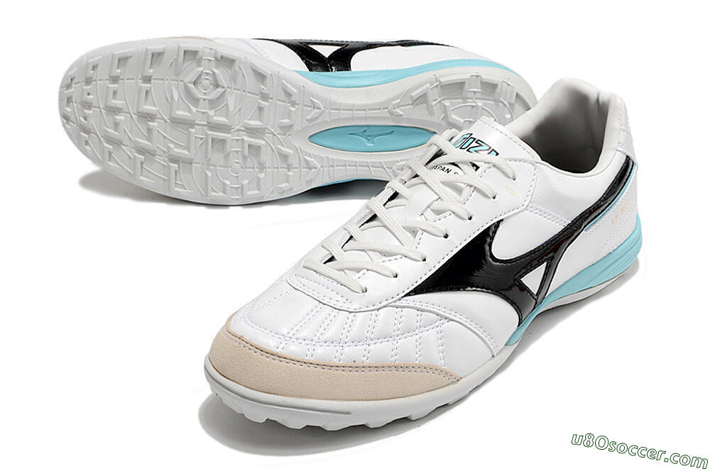 Mizuno Morelia Sala Japn TF Artificial Turf Soccer Shoes - White/Black/Blue 3
