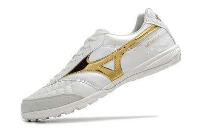 Mizuno Morelia Sala Japn TF Artificial Turf Soccer Shoes - White/Gold