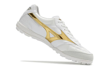 Mizuno Morelia Sala Japn TF Artificial Turf Soccer Shoes - White/Gold