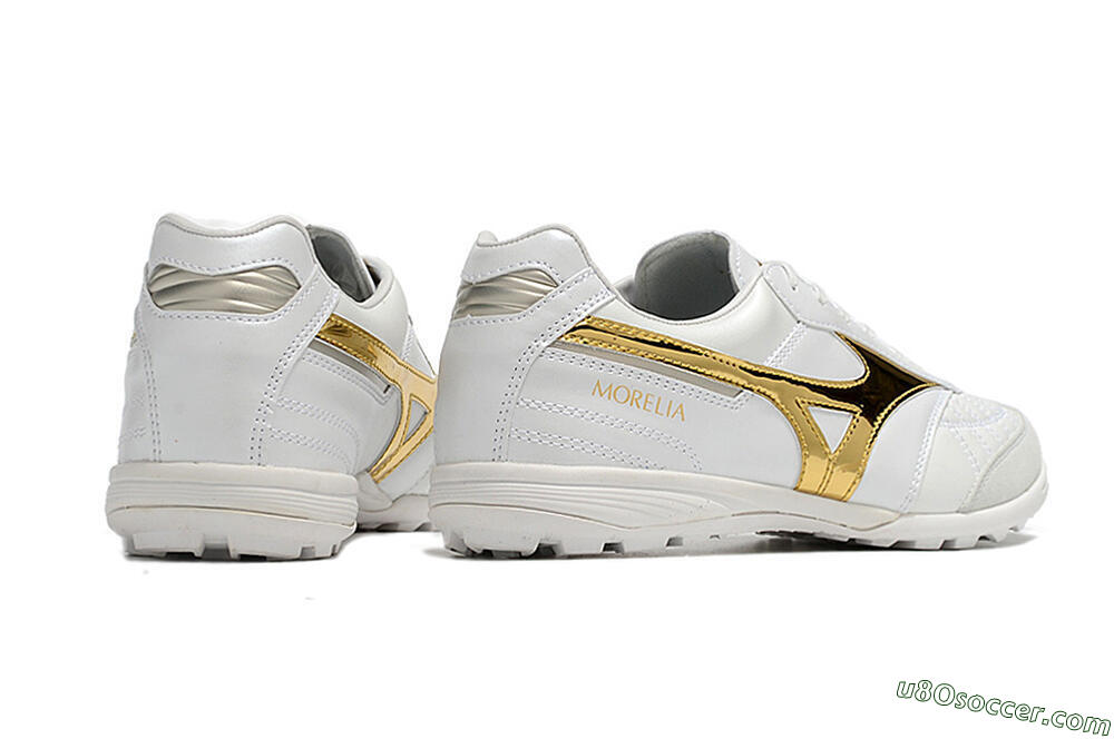 Mizuno Morelia Sala Japn TF Artificial Turf Soccer Shoes - White/Gold 6